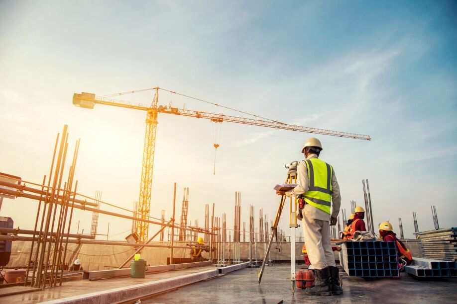 Smart construction solutions are used at a building site.